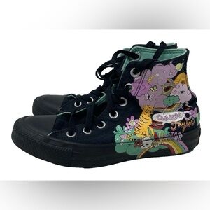 Converse Kids Black and Green High-Top Sneakers